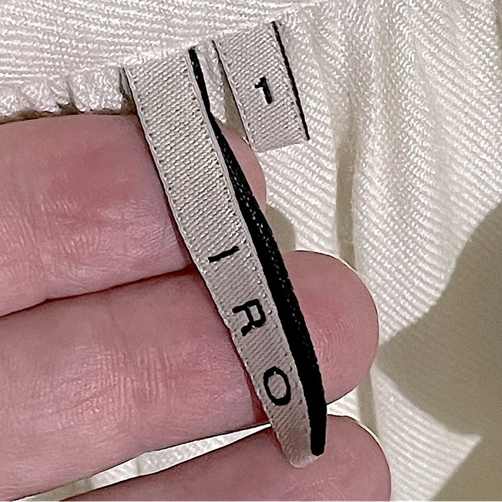 Iro Beige Long Sleeve Drawstring Split Neck Blous… - image 3